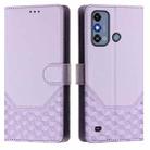 For ZTE Blade A53 / A53+ Honeycomb Embossing RFID Leather Phone Case(Light Purple) - 2