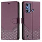 For ZTE Blade A53 / A53+ Honeycomb Embossing RFID Leather Phone Case(Violet) - 2