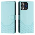 For ZTE Blade A73 4G Honeycomb Embossing RFID Leather Phone Case(Mint Green) - 2