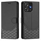 For ZTE Blade A73 4G Honeycomb Embossing RFID Leather Phone Case(Black) - 2