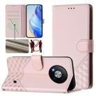 For ZTE Blade A73 5G Honeycomb Embossing RFID Leather Phone Case(Pink) - 1