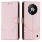 For ZTE Blade A73 5G Honeycomb Embossing RFID Leather Phone Case(Pink) - 2