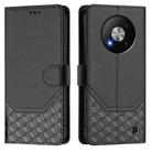 For ZTE Blade A73 5G Honeycomb Embossing RFID Leather Phone Case(Black) - 2