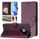 For ZTE Blade A73 5G Honeycomb Embossing RFID Leather Phone Case(Violet) - 1