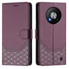 For ZTE Blade A73 5G Honeycomb Embossing RFID Leather Phone Case(Violet) - 2