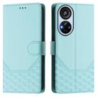 For ZTE Blade V40s Honeycomb Embossing RFID Leather Phone Case(Mint Green) - 2