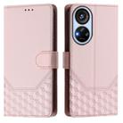 For ZTE Blade V40s Honeycomb Embossing RFID Leather Phone Case(Pink) - 2