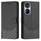 For ZTE Blade V40s Honeycomb Embossing RFID Leather Phone Case(Black) - 2