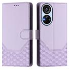 For ZTE Blade V40s Honeycomb Embossing RFID Leather Phone Case(Light Purple) - 2