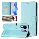 For ZTE Blade V50 Vita Honeycomb Embossing RFID Leather Phone Case(Mint Green) - 1