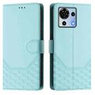 For ZTE Blade V50 Vita Honeycomb Embossing RFID Leather Phone Case(Mint Green) - 2