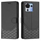 For ZTE Blade V50 Vita Honeycomb Embossing RFID Leather Phone Case(Black) - 2