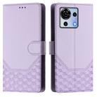 For ZTE Blade V50 Vita Honeycomb Embossing RFID Leather Phone Case(Light Purple) - 2