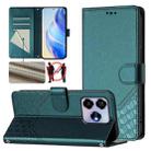 For ZTE Blade V60 4G / Axon 60 4G Honeycomb Embossing RFID Leather Phone Case(Peacock Green) - 1