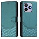 For ZTE Blade V60 4G / Axon 60 4G Honeycomb Embossing RFID Leather Phone Case(Peacock Green) - 2