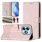 For ZTE Blade A75 4G Honeycomb Embossing RFID Leather Phone Case(Pink) - 1