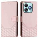 For ZTE Blade A75 4G Honeycomb Embossing RFID Leather Phone Case(Pink) - 2