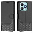 For ZTE Blade A75 4G Honeycomb Embossing RFID Leather Phone Case(Black) - 2