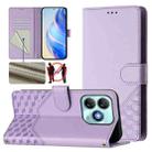 For ZTE Blade A75 4G Honeycomb Embossing RFID Leather Phone Case(Light Purple) - 1