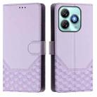 For ZTE Blade A75 4G Honeycomb Embossing RFID Leather Phone Case(Light Purple) - 2