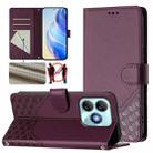 For ZTE Blade A75 4G Honeycomb Embossing RFID Leather Phone Case(Violet) - 1