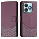 For ZTE Blade A75 4G Honeycomb Embossing RFID Leather Phone Case(Violet) - 2