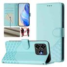 For ZTE Blade V60 Vita / V60 Design Honeycomb Embossing RFID Leather Phone Case(Mint Green) - 1