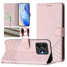 For ZTE Blade V60 Vita / V60 Design Honeycomb Embossing RFID Leather Phone Case(Pink) - 1