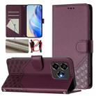 For ZTE Blade V60 Vita / V60 Design Honeycomb Embossing RFID Leather Phone Case(Violet) - 1