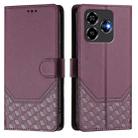 For ZTE Blade V60 Vita / V60 Design Honeycomb Embossing RFID Leather Phone Case(Violet) - 2