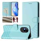 For ZTE Blade A35 Lite Honeycomb Embossing RFID Leather Phone Case(Mint Green) - 1