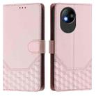 For ZTE Blade A35 Lite Honeycomb Embossing RFID Leather Phone Case(Pink) - 2