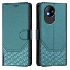 For ZTE Blade A35 Lite Honeycomb Embossing RFID Leather Phone Case(Peacock Green) - 2