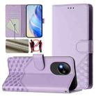 For ZTE Blade A35 Lite Honeycomb Embossing RFID Leather Phone Case(Light Purple) - 1