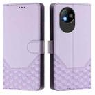 For ZTE Blade A35 Lite Honeycomb Embossing RFID Leather Phone Case(Light Purple) - 2