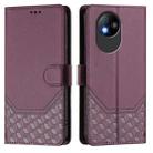 For ZTE Blade A35 Lite Honeycomb Embossing RFID Leather Phone Case(Violet) - 2