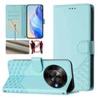 For ZTE Blade A75 5G Honeycomb Embossing RFID Leather Phone Case(Mint Green) - 1