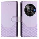 For ZTE Blade A75 5G Honeycomb Embossing RFID Leather Phone Case(Light Purple) - 2