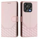 For ZTE Blade V70 Design Honeycomb Embossing RFID Leather Phone Case(Pink) - 2