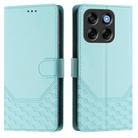 For ZTE Blade V70 Honeycomb Embossing RFID Leather Phone Case(Mint Green) - 2