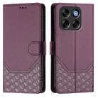 For ZTE Blade V70 Honeycomb Embossing RFID Leather Phone Case(Violet) - 2