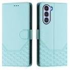 For ZTE nubia S 5G A403ZT Honeycomb Embossing RFID Leather Phone Case(Mint Green) - 2