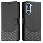 For ZTE nubia S 5G A403ZT Honeycomb Embossing RFID Leather Phone Case(Black) - 2