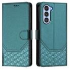 For ZTE nubia S 5G A403ZT Honeycomb Embossing RFID Leather Phone Case(Peacock Green) - 2