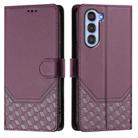 For ZTE nubia S 5G A403ZT Honeycomb Embossing RFID Leather Phone Case(Violet) - 2