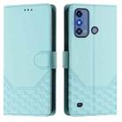 For ZTE Blade A53 Pro Honeycomb Embossing RFID Leather Phone Case(Mint Green) - 2