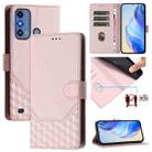 For ZTE Blade A53 Pro Honeycomb Embossing RFID Leather Phone Case(Pink) - 1