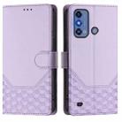 For ZTE Blade A53 Pro Honeycomb Embossing RFID Leather Phone Case(Light Purple) - 2