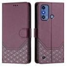 For ZTE Blade A53 Pro Honeycomb Embossing RFID Leather Phone Case(Violet) - 2