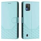 For ZTE Blade A52 Lite Honeycomb Embossing RFID Leather Phone Case(Mint Green) - 2